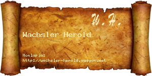 Wachsler Herold névjegykártya
